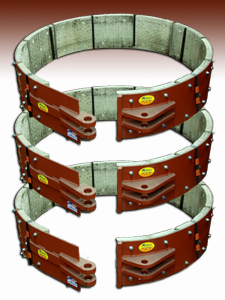 Brake Trio Band in red color and a red and white background